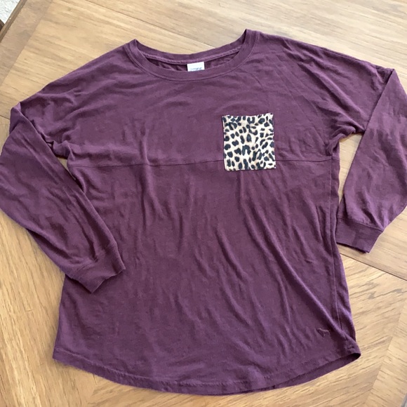PINK VICTORIA’S SECRET LEOPARD POCKET T-SHIRT - Picture 5 of 10